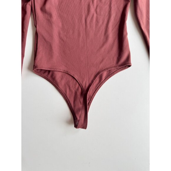 ABERCROMBIE & FITCH Brown Soft Jersey Long Sleeve Sweetheart Bodysuit, Size XS - Picture 6 of 13